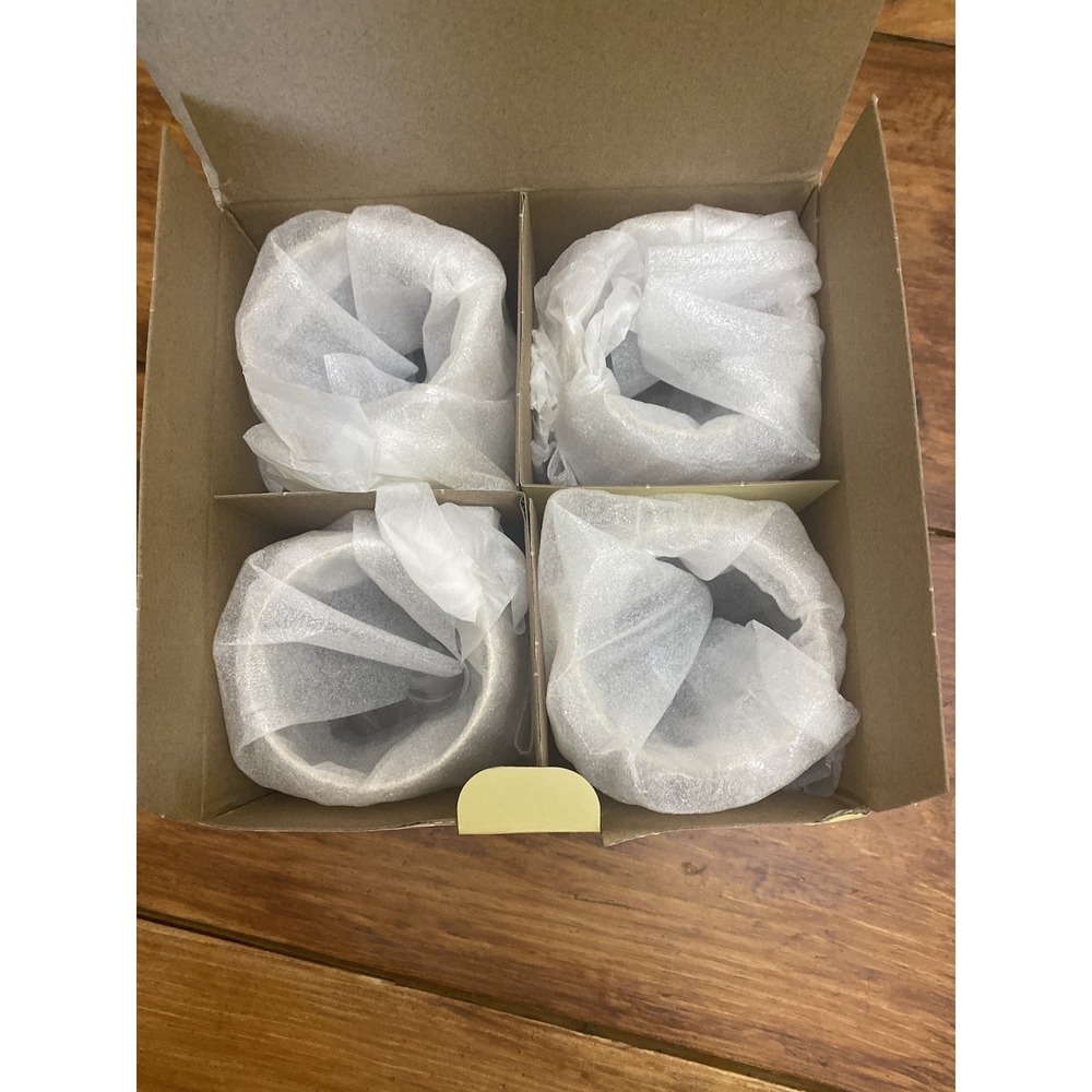 Spode Stemless Wine Glasses Set of 4 19oz Clear Christmas Tree Gold Rim Holiday - Picture 5 of 6